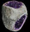 Sparkling Dark Amethyst Geode - Custom Metal Stand #76657-1
